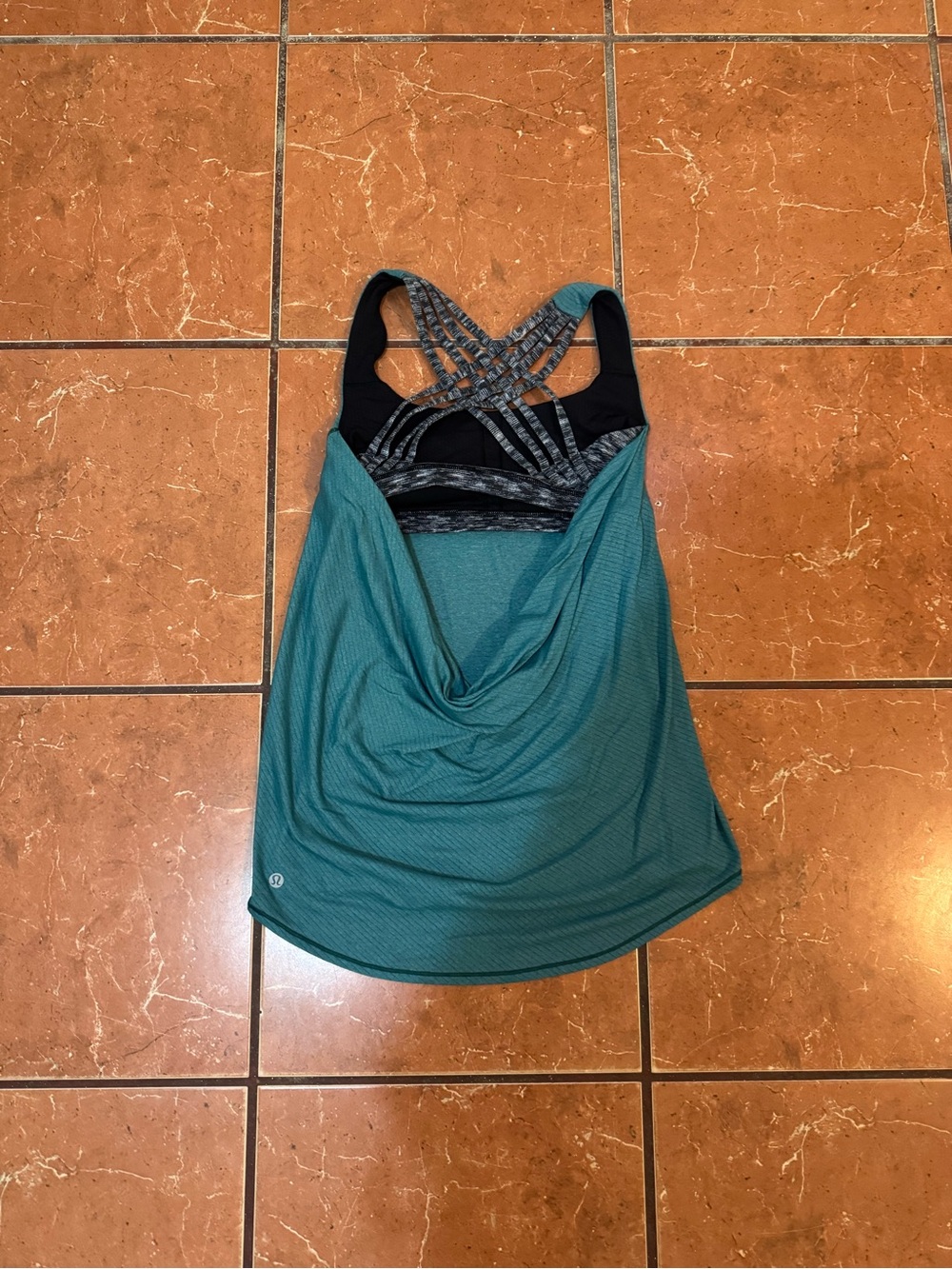 lululemon athletica Teal & Black Strappy Tank
